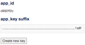 how app_keys are displayed on the new developer portal