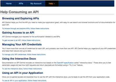 New API consumer help display